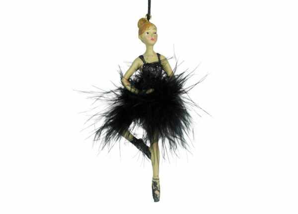 Deko Figur Ballerina Feder Kleid Dekohänger Blacky 12cm