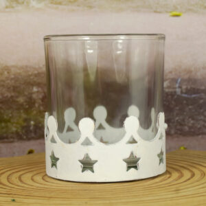Deko Kerzenhalter Teelichthalter Windlicht mit Glas 8cm