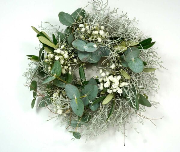 Deko Kranz Tischkranz Eukalyptus Thymian Natur Handarbeit 28 cm ∅