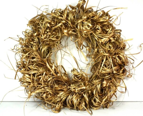 Deko Kranz Wandkranz Naturkranz Tischkranz Tiririca Kranz Goldfarben 40 cm ∅