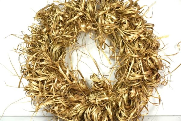 Deko Kranz Wandkranz Naturkranz Tischkranz Tiririca Kranz Goldfarben 40 cm ∅