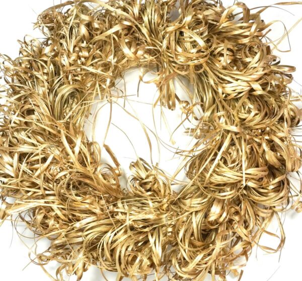 Deko Kranz Wandkranz Naturkranz Tischkranz Tiririca Kranz Goldfarben 40 cm ∅