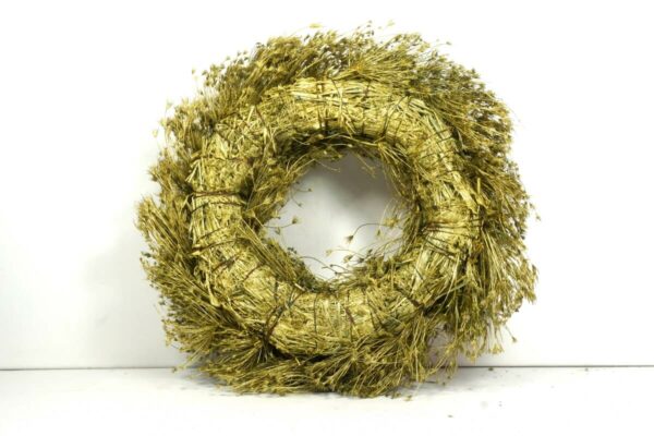 Deko Kranz Wandkranz Naturkranz Tischkranz Wreath Dill Gold 30cm ∅