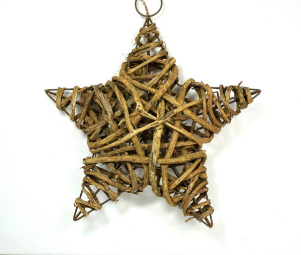 Deko Reben Stern Sternaufhänger Weihnachtsstern Wanddeko Türdeko 30 cm