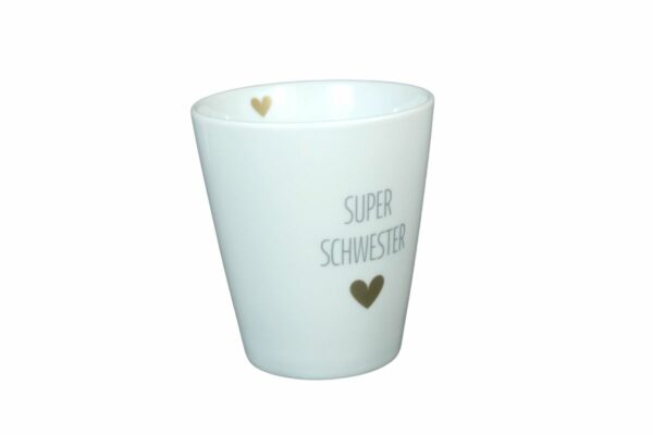 Krasilnikoff Kaffeebecher Sprüche Tasse Mug Cup Super Schwester