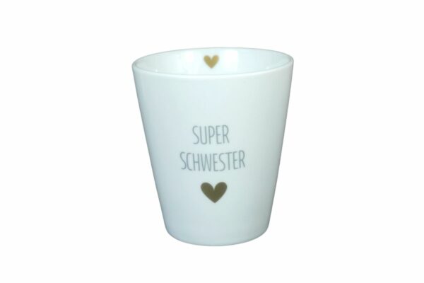 Krasilnikoff Kaffeebecher Sprüche Tasse Mug Cup Super Schwester