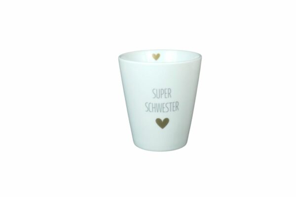 Krasilnikoff Kaffeebecher Sprüche Tasse Mug Cup Super Schwester