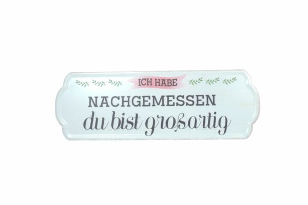 Deko Blechschild Ich habe Nachgemessen du bist großartig