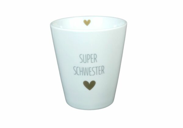 Krasilnikoff Kaffeebecher Sprüche Tasse Mug Cup Super Schwester