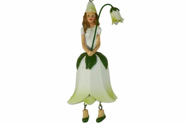 Deko Figur Blumenmädchen Glockenblumenmädchen zum Hängen Weiß