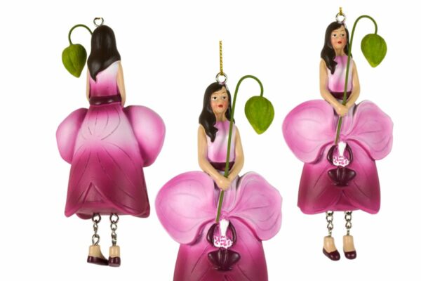 Deko Figur Blumenmädchen Phalaenopsismädchen zum Hängen Pink