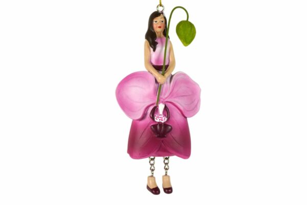 Deko Figur Blumenmädchen Phalaenopsismädchen zum Hängen Pink