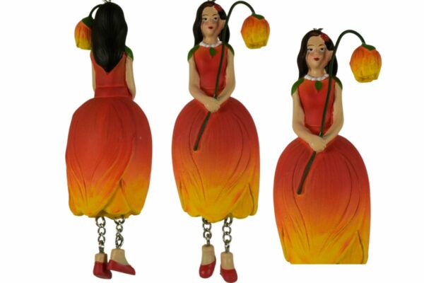 Deko Figur Blumenmädchen Tulpenmädchen zum Hängen Orange