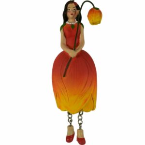 Deko Figur Blumenmädchen Tulpenmädchen zum Hängen Orange