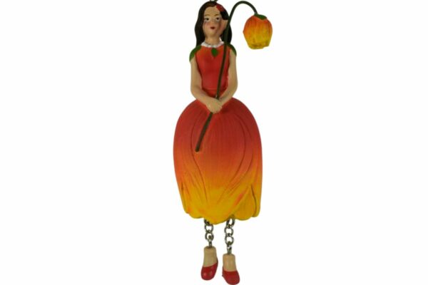 Deko Figur Blumenmädchen Tulpenmädchen zum Hängen Orange