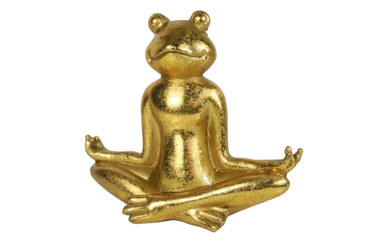 Yoga Elfengarten Dormagen Dekofigur Figur Lotus Haltung Yoga - Gold Frosch Yogi
