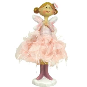 Dekofigur Deko Fee Elfe Feenmädchen Blumenfee Rosa
