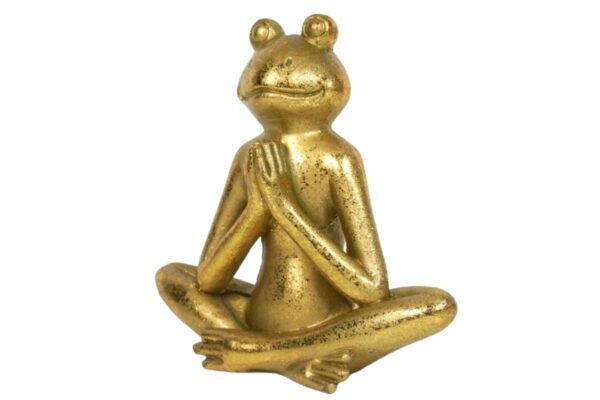 Dekofigur Yogi Frosch Yoga Figur Gold Yoga Haltung