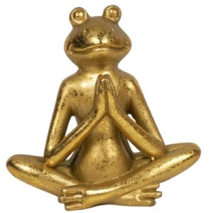 Dekofigur Yogi Frosch Yoga Figur Gold Yoga Haltung