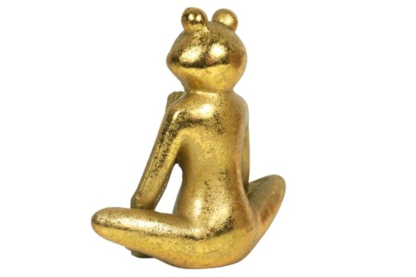 Dekofigur Yogi Frosch Yoga Figur Gold Yoga Haltung