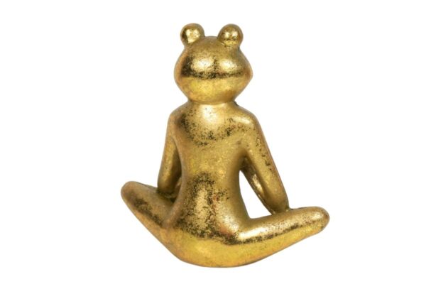 Dekofigur Yogi Frosch Yoga Figur Gold Yoga Haltung