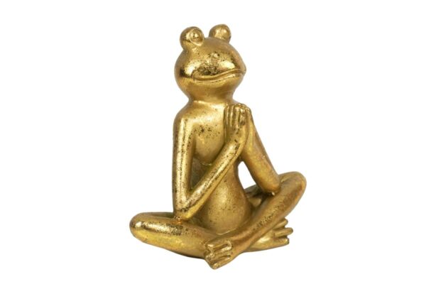 Dekofigur Yogi Frosch Yoga Figur Gold Yoga Haltung