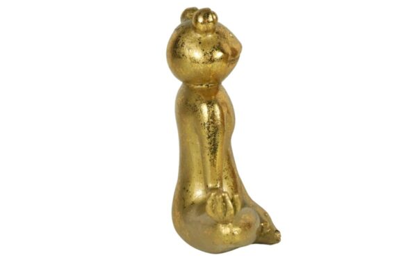 Dekofigur Yogi Frosch Yoga Figur Gold Yoga Lotus Haltung