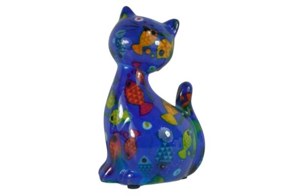 Pomme Pidou Spardose Money Bank Katze Petit Caramel Blau