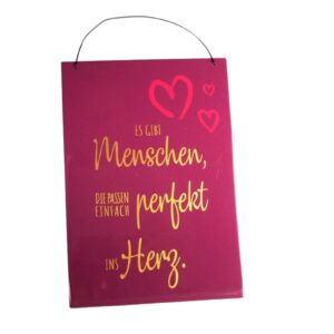 Deko Holzbild Wandbild Es gibt Menschen die passen einfach perfekt ins Herz