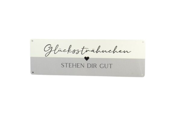 Deko Blechschild Aufhänger Glückssträhnchen stehen dir gut