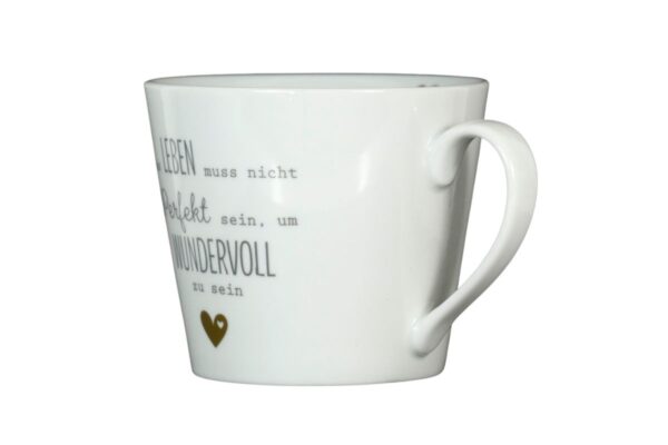 Krasilnikoff Kaffeebecher Kaffeetasse Sprüche Tasse Mug Cup Das Leben muss nicht perfekt sein um wundervoll zu sein