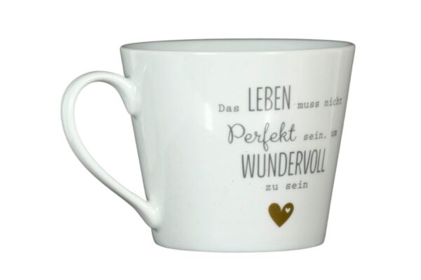 Krasilnikoff Kaffeebecher Kaffeetasse Sprüche Tasse Mug Cup Das Leben muss nicht perfekt sein um wundervoll zu sein