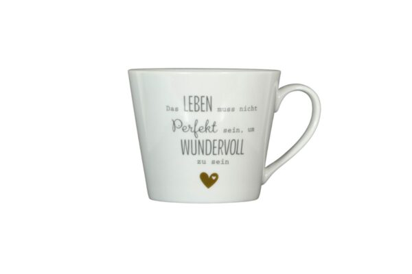 Krasilnikoff Kaffeebecher Kaffeetasse Sprüche Tasse Mug Cup Das Leben muss nicht perfekt sein um wundervoll zu sein