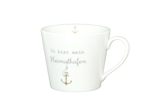 Krasilnikoff Kaffeebecher Kaffeetasse Sprüche Tasse Mug Cup Du bist mein Heimathafen