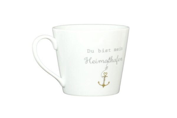 Krasilnikoff Kaffeebecher Kaffeetasse Sprüche Tasse Mug Cup Du bist mein Heimathafen