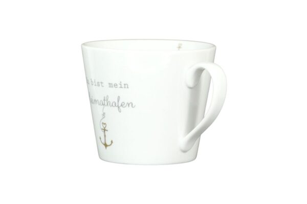 Krasilnikoff Kaffeebecher Kaffeetasse Sprüche Tasse Mug Cup Du bist mein Heimathafen