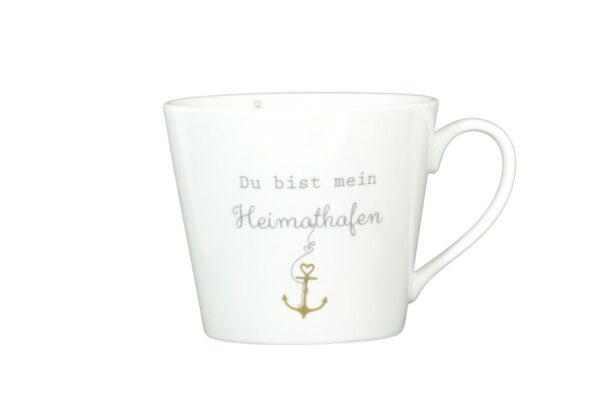 Krasilnikoff Kaffeebecher Kaffeetasse Sprüche Tasse Mug Cup Du bist mein Heimathafen