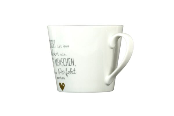 Krasilnikoff Kaffeebecher Kaffeetasse Sprüche Tasse Mug Cup Perfekt ist das Leben nie aber es gibt Menschen die es Perfekt machen