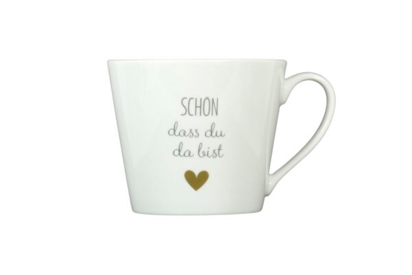 Krasilnikoff Kaffeebecher Kaffeetasse Sprüche Tasse Mug Cup Schön dass du da bist