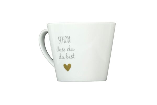 Krasilnikoff Kaffeebecher Kaffeetasse Sprüche Tasse Mug Cup Schön dass du da bist