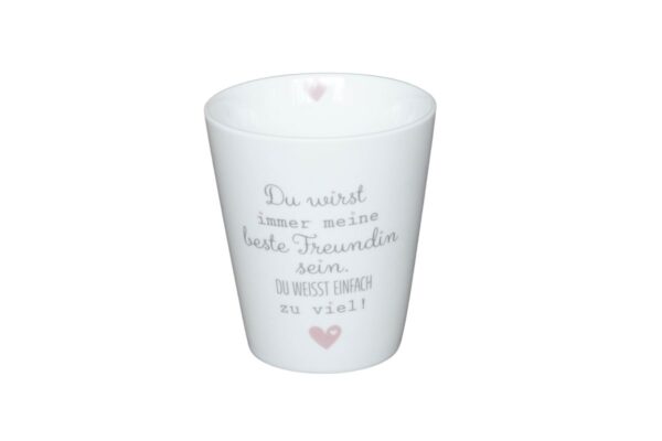 Krasilnikoff Kaffeebecher Sprüche Tasse Mug Cup Du wirst immer meine beste Freundin sein. Du weißt einfach zu viel