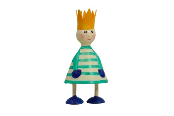 Pape Deko Figur Blechpuppe Little King Blechfigur Türkis