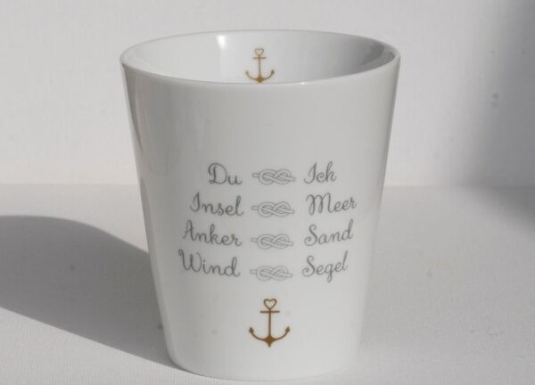 Krasilnikoff Kaffeebecher Sprüche Tasse Mug Cup Du & Ich Insel & Meer Anker & Sand Wind & Segel