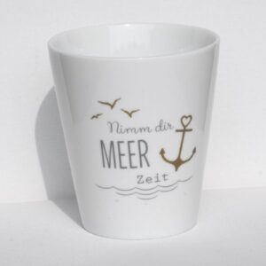 Krasilnikoff Kaffeebecher Sprüche Tasse Mug Cup Nimm dir Meer Zeit