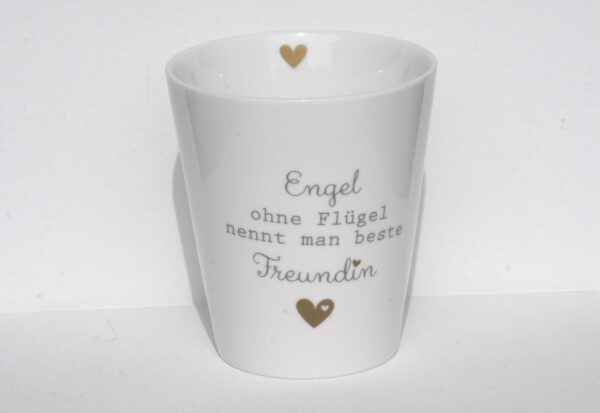 Krasilnikoff Kaffeebecher Sprüche Tasse Mug Cup Engel ohne Flügel nennt man beste Freundin