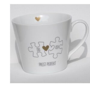 Krasilnikoff Kaffeebecher Kaffeetasse Sprüche Tasse Mug Cup Du und Ich passt perfekt