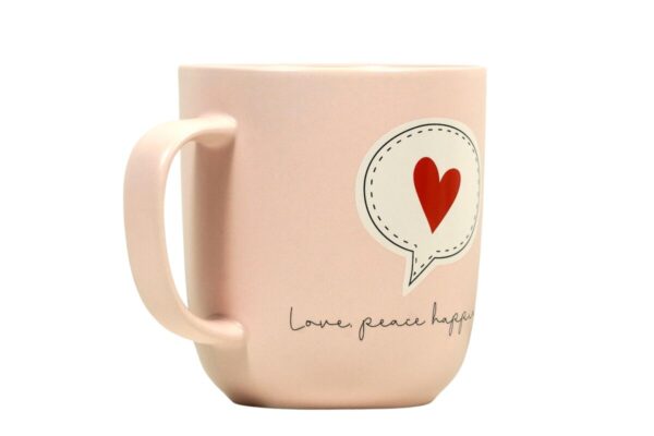 PPD Henkelbecher Kaffeebecher Sprüchetasse Mug love peace happiness