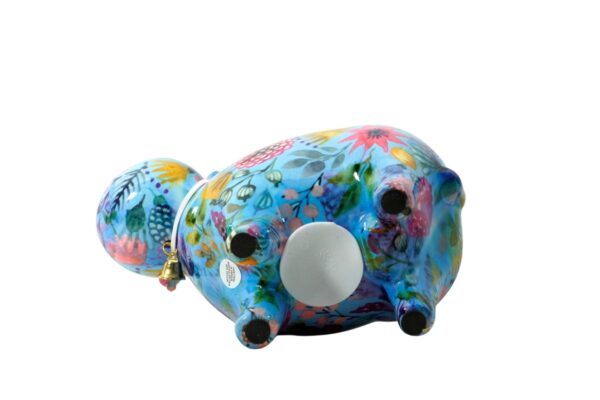 Pomme Pidou Spardose Money Bank Kuh Bella Blau Flower