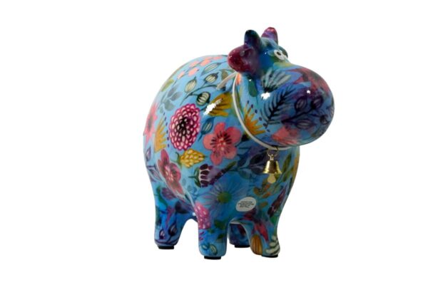 Pomme Pidou Spardose Money Bank Kuh Bella Blau Flower
