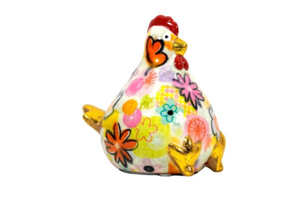 Pomme Pidou Spardose Money Bank Huhn Claire Petit Weiss Flower